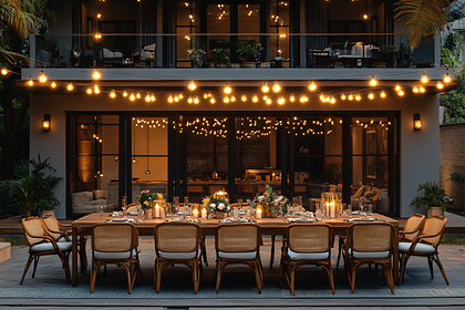 Evening Dinner Party Setup