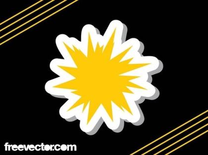Explosion Sticker Free Vector