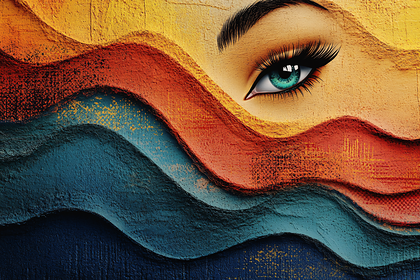 Eye On Colorful Waves Texture