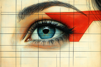 Eye With Red Geometric Accent