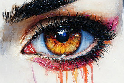 Eye with Watercolor Tears