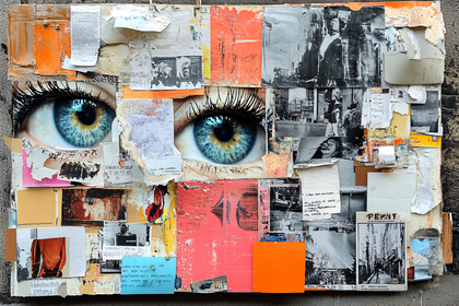 Eyes Behind Layers Of Paper