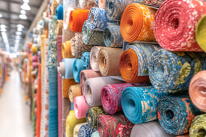 Fabric Rolls in Warehouse