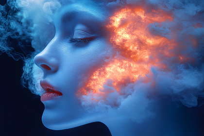 Face in Smoke and Fire