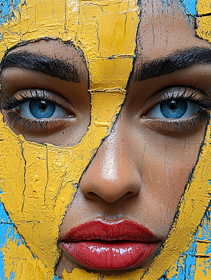 Face with Yellow Paint