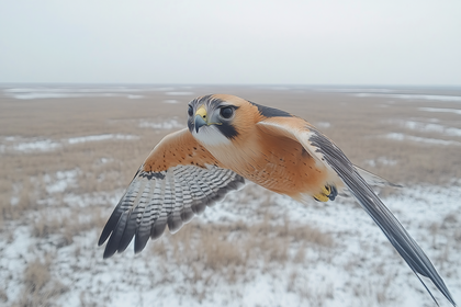 Falcon In Flight Close Up