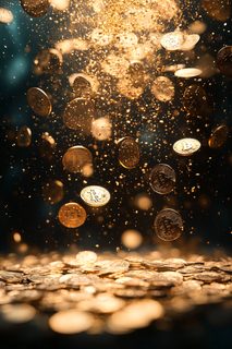 Falling Bitcoin Coins