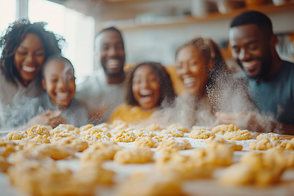 Family Baking Cookies Fun