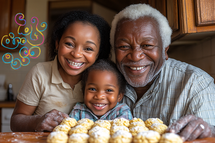 Family Baking Cookies Together