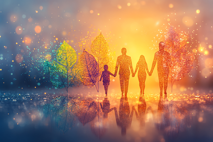 Family Leaves Silhouette