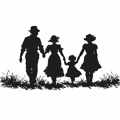 Family Stroll Silhouette