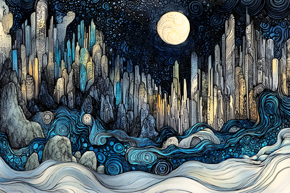 Fantastical Moonlit Cityscape