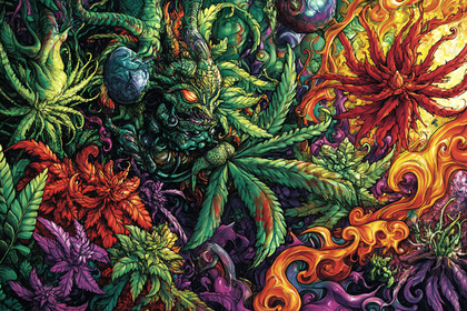 Fantasy Creature in Botanical Chaos