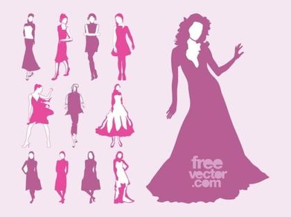 Fashion Models Set Free Vector