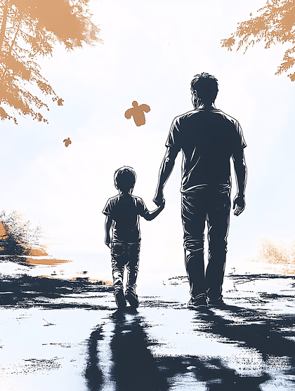 Father And Son Walking