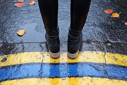Feet On A Wet Street