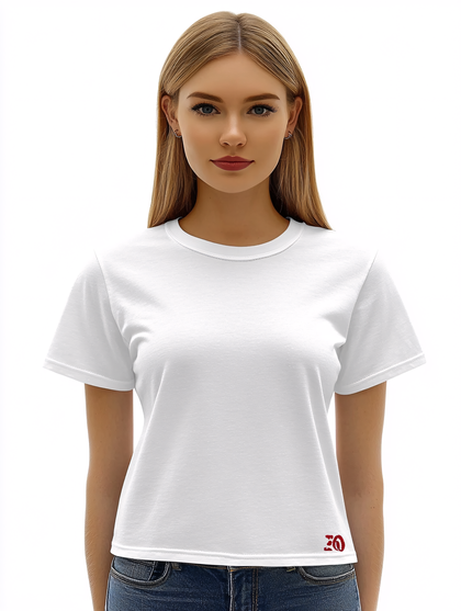 Female Model in Plain White T-Shirt