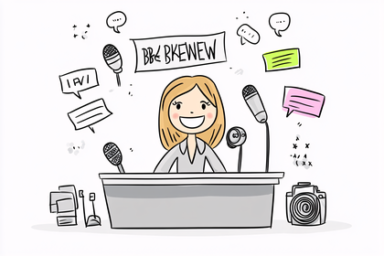 Female News Anchor Cartoon