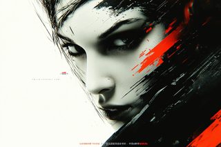 Female Portrait With Abstract Design