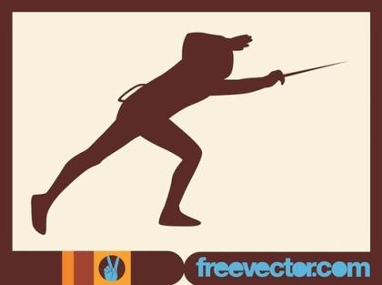 Fencer Silhouette Free Vector