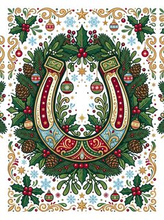christmas horseshoe illustration