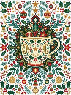 christmas teacup illustration