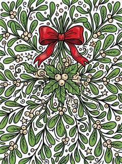 mistletoe christmas illustration