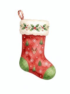 watercolor christmas stocking