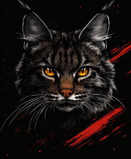 Fierce Cat Portrait