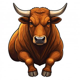 charging brown bull