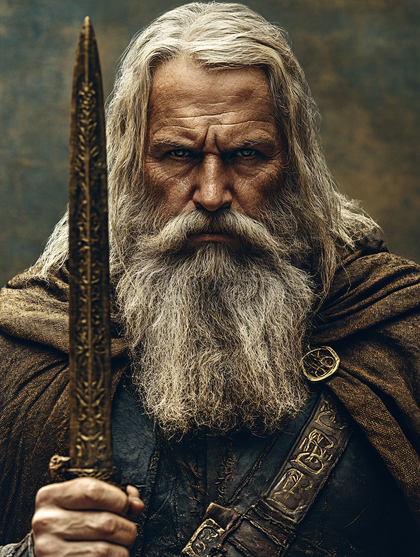 Fierce Viking Warrior with Sword