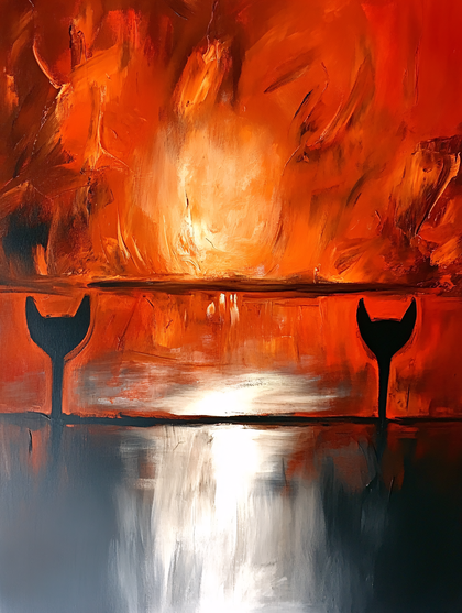 Fiery Abstract Reflection