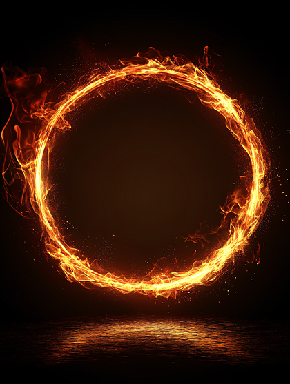 Fiery Circle Frame