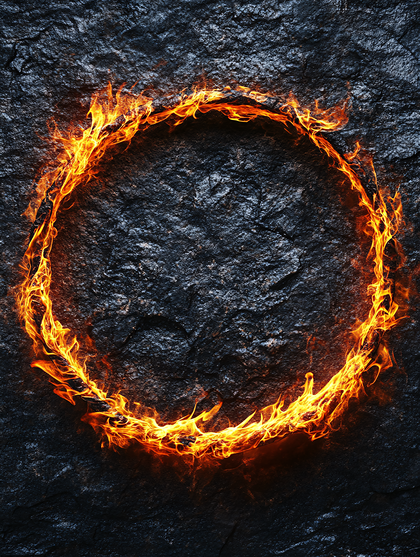 Fiery Circle on Dark Stone