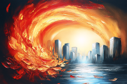Fiery Cityscape