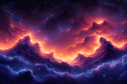 Fiery Cosmic Nebula Landscape