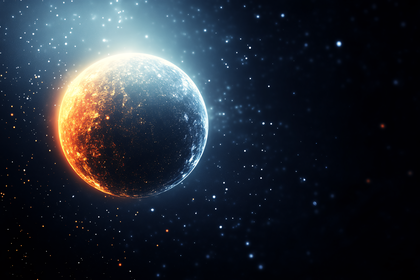 Fiery Exoplanet in Cosmic Space