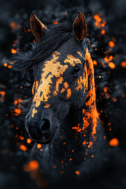 Fiery Horse Portrait