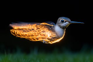 Fiery Hummingbird Flight