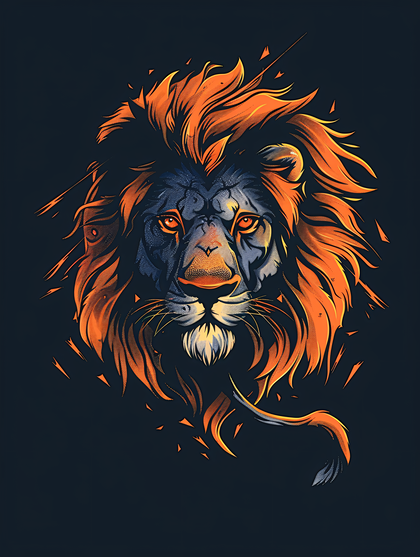 Fiery Lion Head