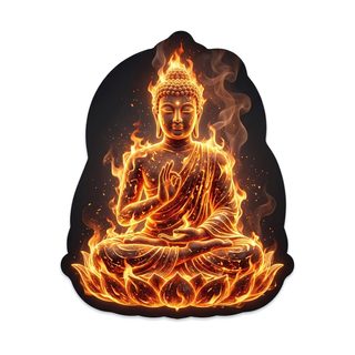 burning buddha statue
