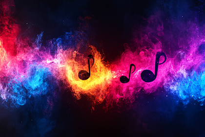 Fiery Music Notes