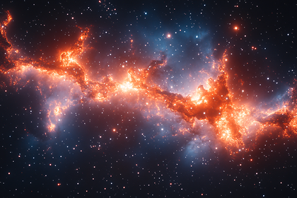 Fiery Nebula In Space