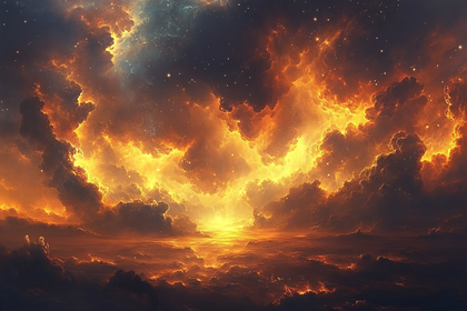 Fiery Nebula Landscape
