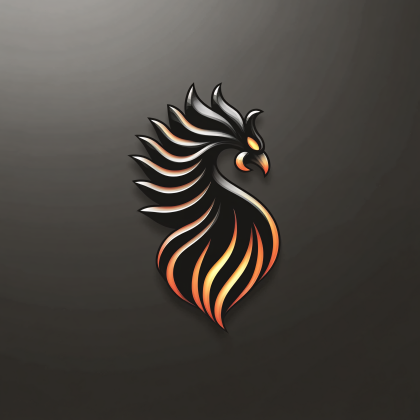 Fiery Phoenix Bird Logo