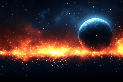 Fiery Planet In Nebula