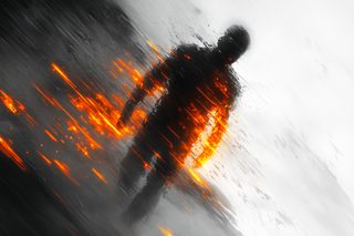 Fiery Silhouette In Motion