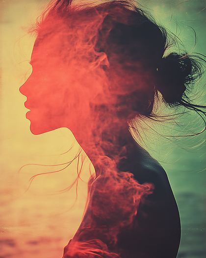 Fiery Silhouette Profile