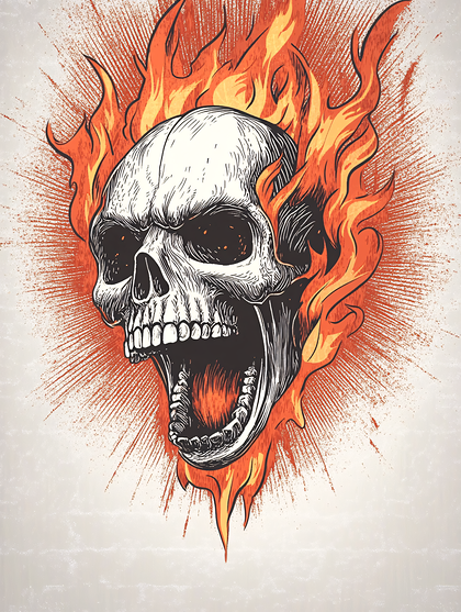 Fiery Skull Graphic
