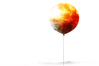 Fiery Watercolor Balloon